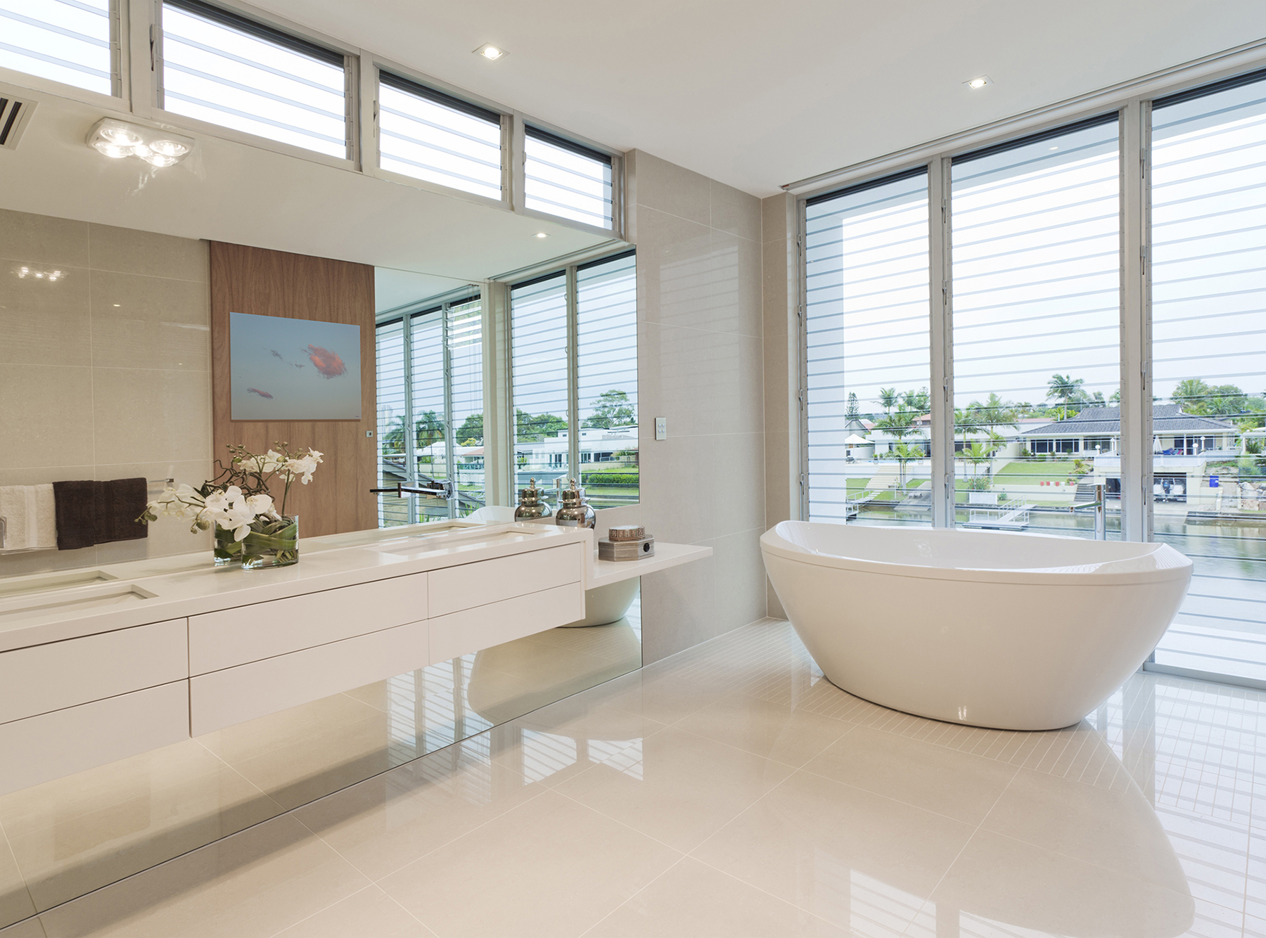 “Rusty Clouds (2)” in a modern bathroom